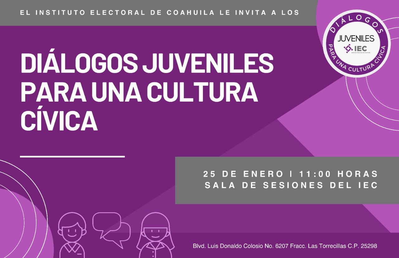 INVITACIÓN DIÁLOGOS JUVENILES PARA UNA CULTURA CÍVICA